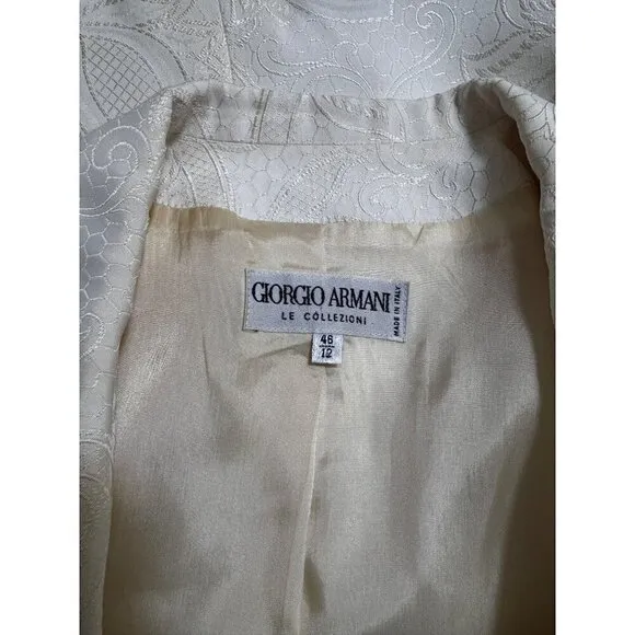 Giorgio Armani ivory brocade cocktail blazer Size 12