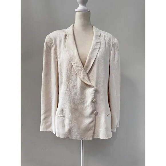 Giorgio Armani ivory brocade cocktail blazer Size 12