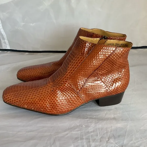 Giorgio Brutini Brown Cognac Snakeskin Boots Men’s Size 12