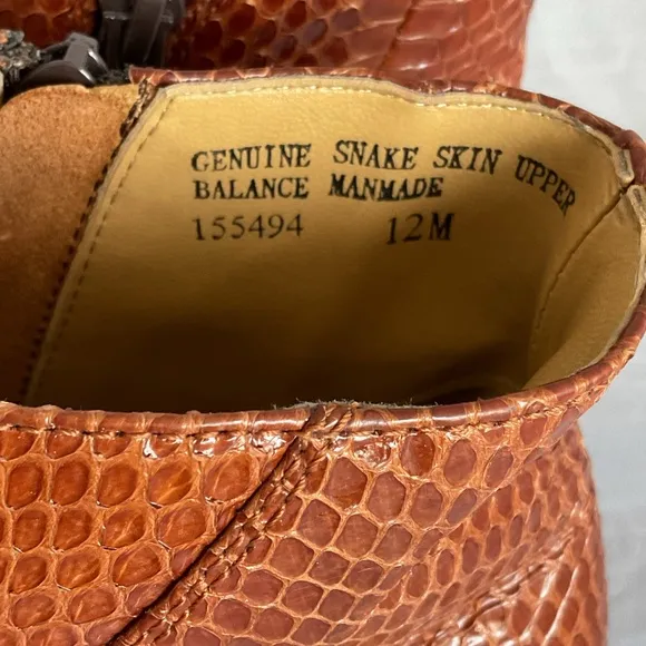 Giorgio Brutini Brown Cognac Snakeskin Boots Men’s Size 12