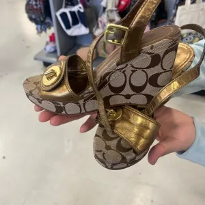 Gold and Brown Early 2000s coach wedges very rare ❤️
