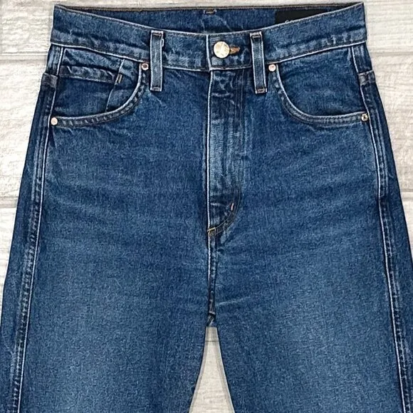 Goldsign Vintage High Rise Cropped Straight Leg Jeans in Hayward Wash Size 24