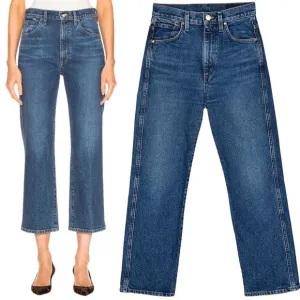 Goldsign Vintage High Rise Cropped Straight Leg Jeans in Hayward Wash Size 24