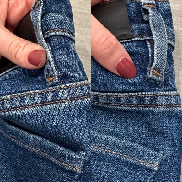 Goldsign Vintage High Rise Cropped Straight Leg Jeans in Hayward Wash Size 24