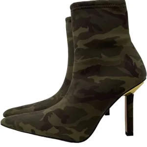 GOOD AMERICAN NEOPRENE KICKSTAND BOOTIE CAMO NWOB