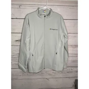 Google Employee Softshell Jacket Men’s M Medium Light Gray/Ivory Fleece Lined