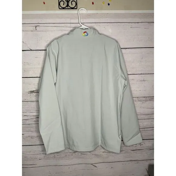 Google Employee Softshell Jacket Men’s M Medium Light Gray/Ivory Fleece Lined