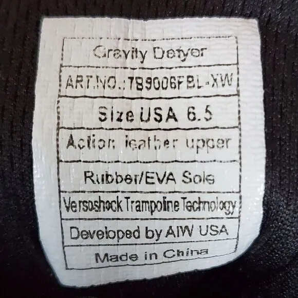 Gravity Defyer Gdefy Shoes Women 6.5 Black Hook Loop Straps TB9006FBL-XW‎