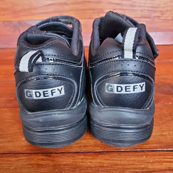Gravity Defyer Gdefy Shoes Women 6.5 Black Hook Loop Straps TB9006FBL-XW‎