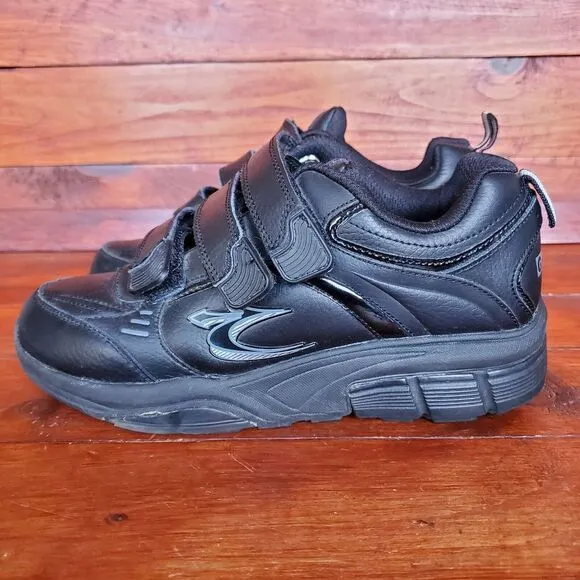 Gravity Defyer Gdefy Shoes Women 6.5 Black Hook Loop Straps TB9006FBL-XW‎