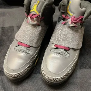 Gray and Burgundy Jordan Sneakers with Elephant Print