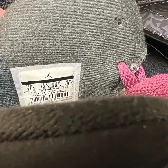 Gray and Burgundy Jordan Sneakers with Elephant Print