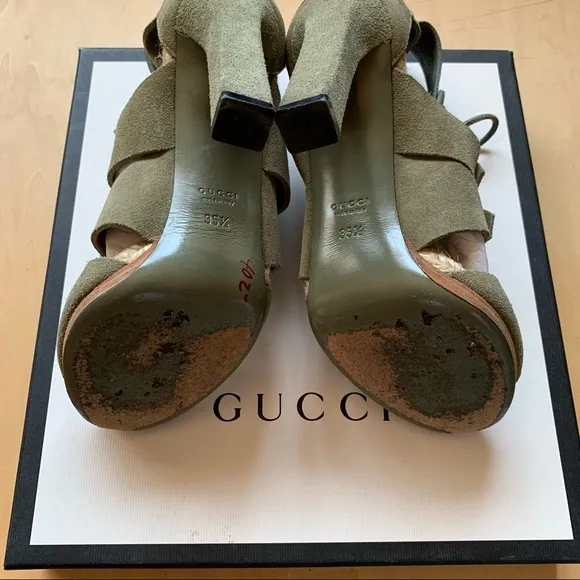 Gucci “Jasmine” Espadrille High Heel Sandals