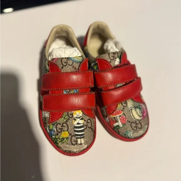 Gucci Kids Red Patterned Shoes