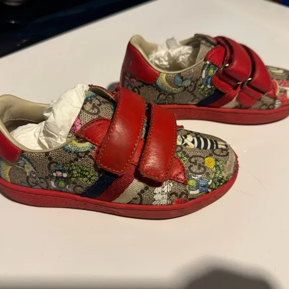 Gucci Kids Red Patterned Shoes