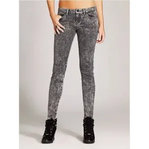 Guess Brittney Jeans Legging Mid-rise Denim In Guinevere Wash Black Sz 26 / 2