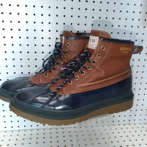 GUESS Brown Blue Men's Shoes  Boots | Flat Round Toe Lace up SZ 13 US | 46 EUR
