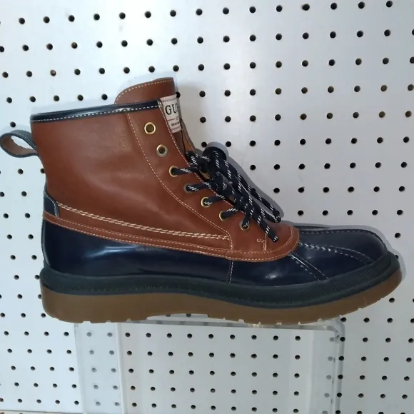 GUESS Brown Blue Men's Shoes  Boots | Flat Round Toe Lace up SZ 13 US | 46 EUR