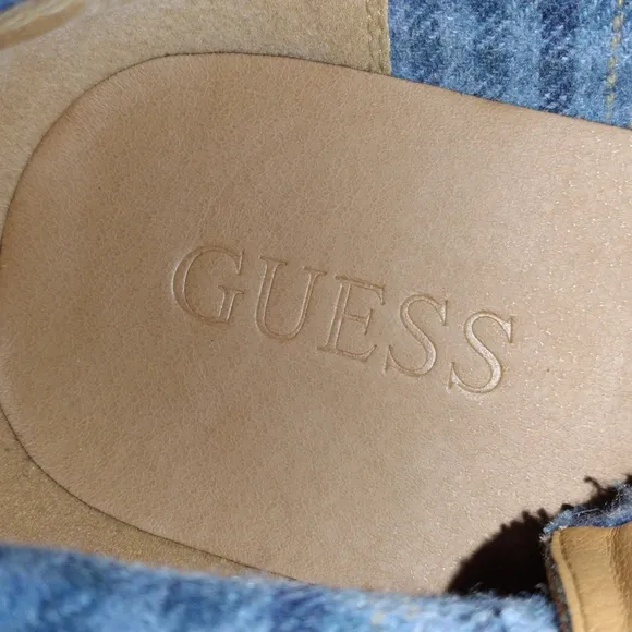 GUESS Brown Blue Men's Shoes  Boots | Flat Round Toe Lace up SZ 13 US | 46 EUR