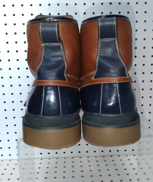 GUESS Brown Blue Men's Shoes  Boots | Flat Round Toe Lace up SZ 13 US | 46 EUR