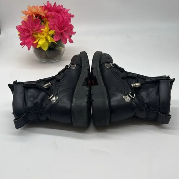 Harley-Davidson Black Combat Moto Boots with Buckles and Zippers BAB7932A