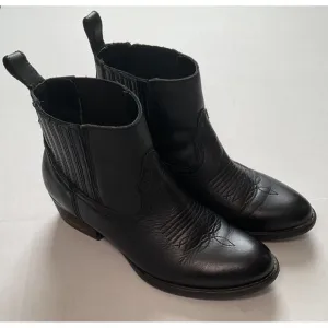 🔷Harley Davison Women’s Leather Black Ankle Western Riding Biker Boots Size 9.5