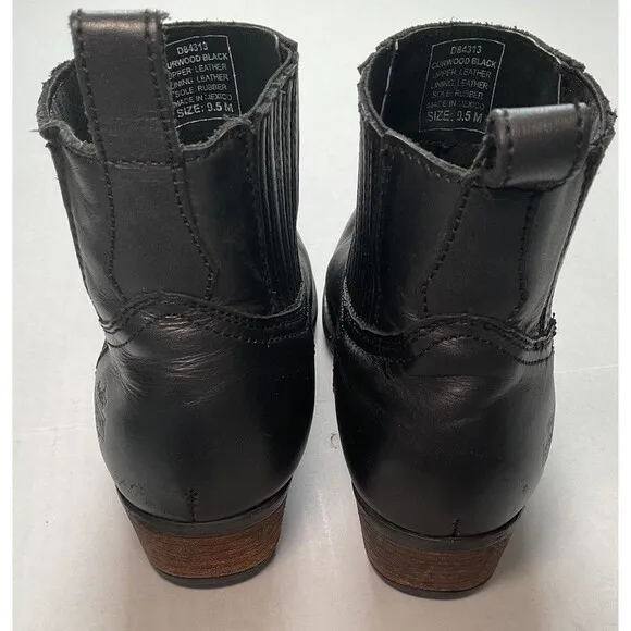 🔷Harley Davison Women’s Leather Black Ankle Western Riding Biker Boots Size 9.5
