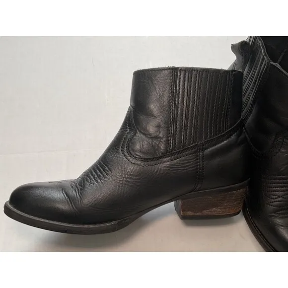 🔷Harley Davison Women’s Leather Black Ankle Western Riding Biker Boots Size 9.5