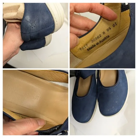 Hartjes XS Mary Jane Shoes Womens 9.5 Navy Blue Leather Comfort Career Work