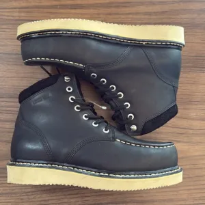 HAWX MEN'S 6GRADE WORK BOOTS - COMPOSITE TOE Black Leather