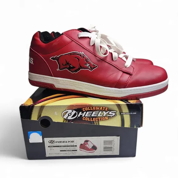HEELYS Arkansas Razorbacks Rolling Skate Shoes Size 13 Men Wheels Collegiate