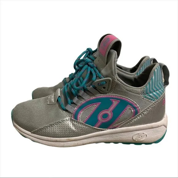 HEELYS Bandit Gray Teal Pink Skate Shoes Y5 W6