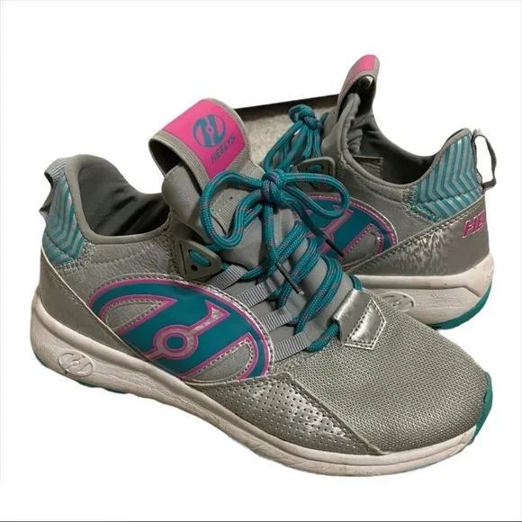 HEELYS Bandit Gray Teal Pink Skate Shoes Y5 W6