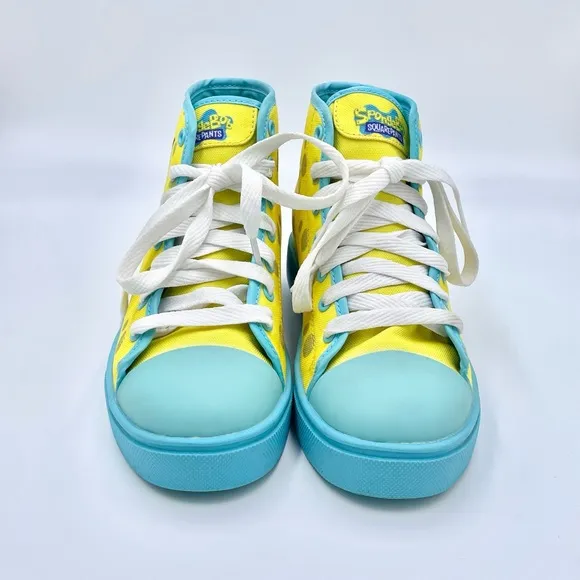 Heelys Hustle SpongeBob SquarePants Skate Shoes High Top Youth Size 4 HES 10330