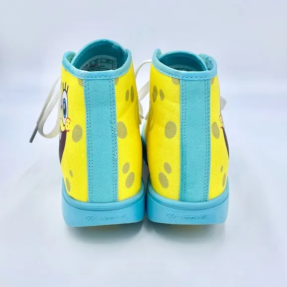 Heelys Hustle SpongeBob SquarePants Skate Shoes High Top Youth Size 4 HES 10330