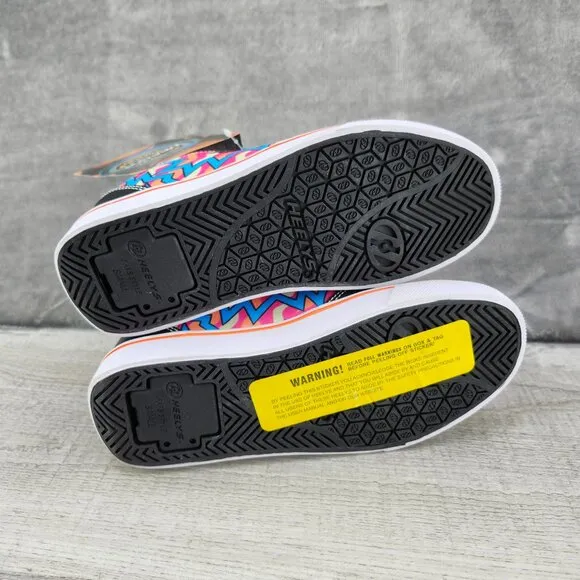 Heelys Pro 20 Skate Girl Size Y3 (EU 34) Black Pink Orange Cyan Shoes NIB