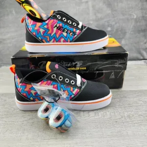 Heelys Pro 20 Skate Girl Size Y3 (EU 34) Black Pink Orange Cyan Shoes NIB