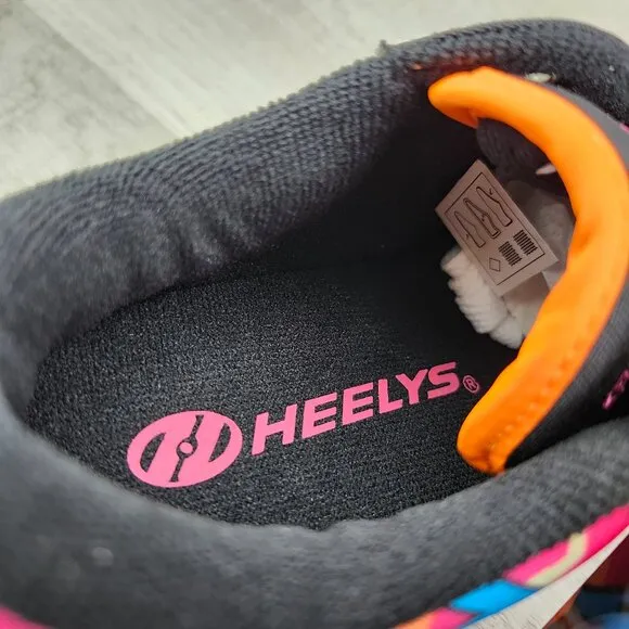 Heelys Pro 20 Skate Girl Size Y3 (EU 34) Black Pink Orange Cyan Shoes NIB