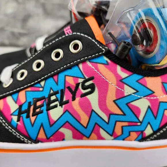 Heelys Pro 20 Skate Girl Size Y3 (EU 34) Black Pink Orange Cyan Shoes NIB