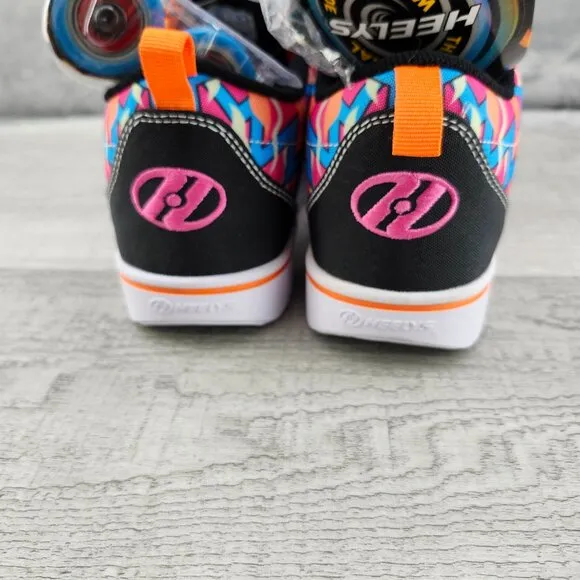 Heelys Pro 20 Skate Girl Size Y3 (EU 34) Black Pink Orange Cyan Shoes NIB