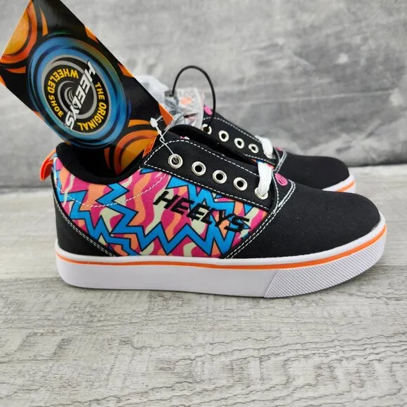 Heelys Pro 20 Skate Girl Size Y3 (EU 34) Black Pink Orange Cyan Shoes NIB