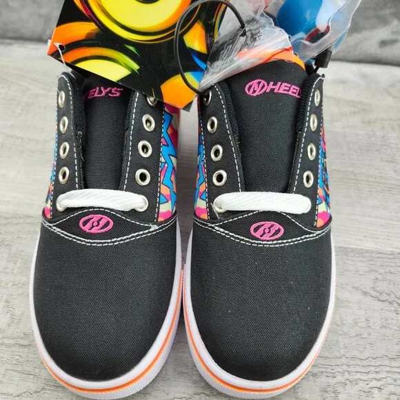 Heelys Pro 20 Skate Girl Size Y3 (EU 34) Black Pink Orange Cyan Shoes NIB