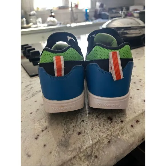 Heelys Racer 20 X2 Color Block Black Orange Blue Green Roller Skate Shoes sz 2 Y