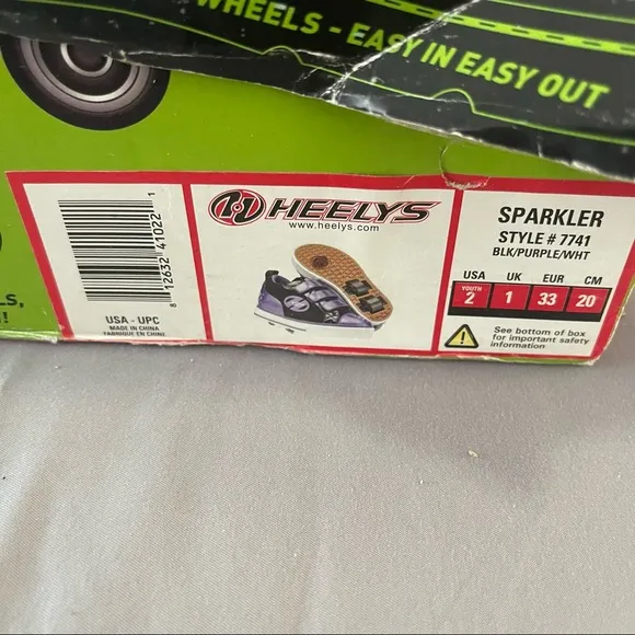 Heelys Youth kids Sparkler Style # 7741 black/purple/white Size-Youth 2