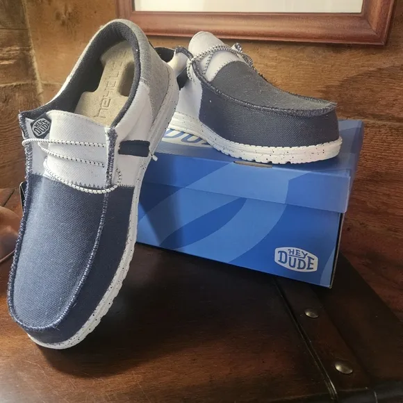 Hey Dude Men's Navy and Gray Shoes