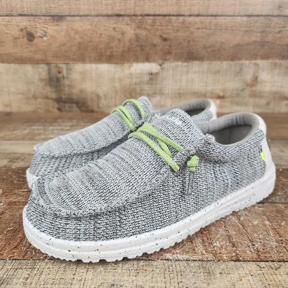 Hey Dude Wally Sox Women's Size 6 Stone White Slip On Casual Comfort Flat Shoes