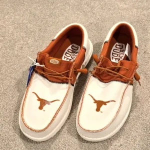 HEY DUDE WALLY Texas Longhorns  Comfort Shoes Burnt Orange Mens 10
