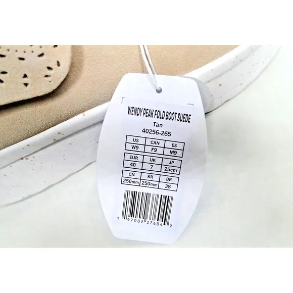 HEY DUDE WENDY PEAK FOLD BOOT SUEDE WOMEN'S 108915 SLIP-ON SIZE 9 NIB TAN