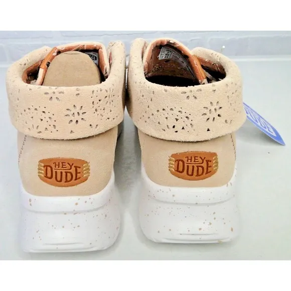 HEY DUDE WENDY PEAK FOLD BOOT SUEDE WOMEN'S 108915 SLIP-ON SIZE 9 NIB TAN