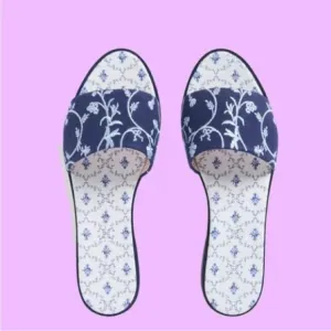 Hill House The Summer Slide Blue Embroidery Shoe Sandal Botanical Sz 11 NEW